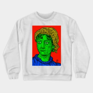 JANE AUSTEN ink and acrylic portrait .3 Crewneck Sweatshirt